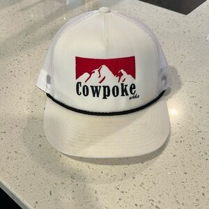 Cowpoke white snap back rope hat